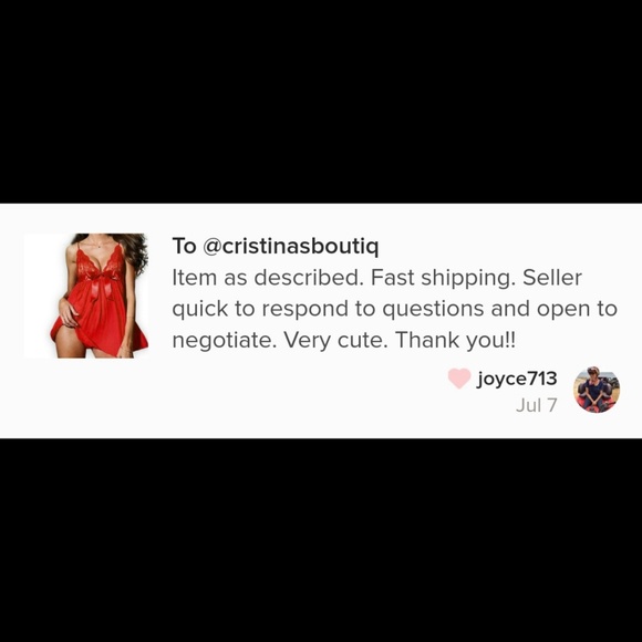 Red Babydoll Lingerie with Red bow and G string - Picture 5 of 5